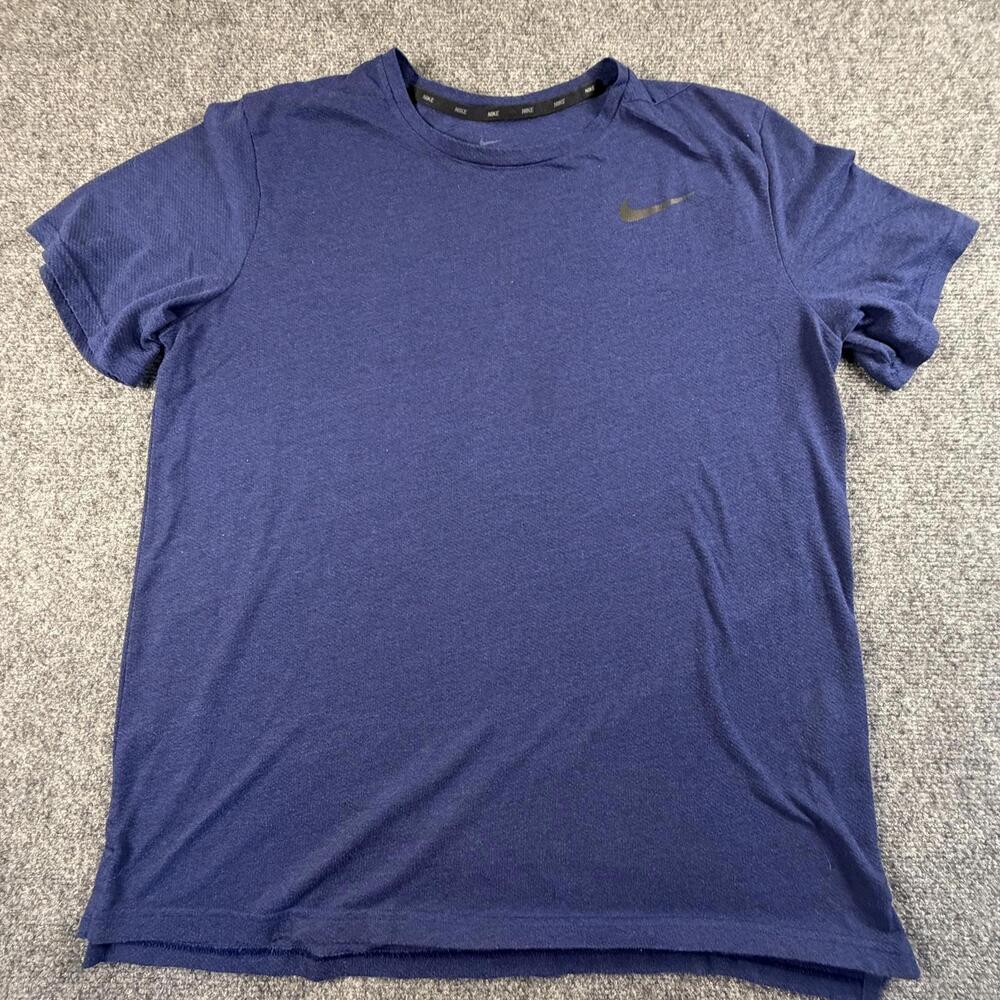 Nike Dri-FIT Mens Activewear T-Shirt Blue Heather Training Top 1560